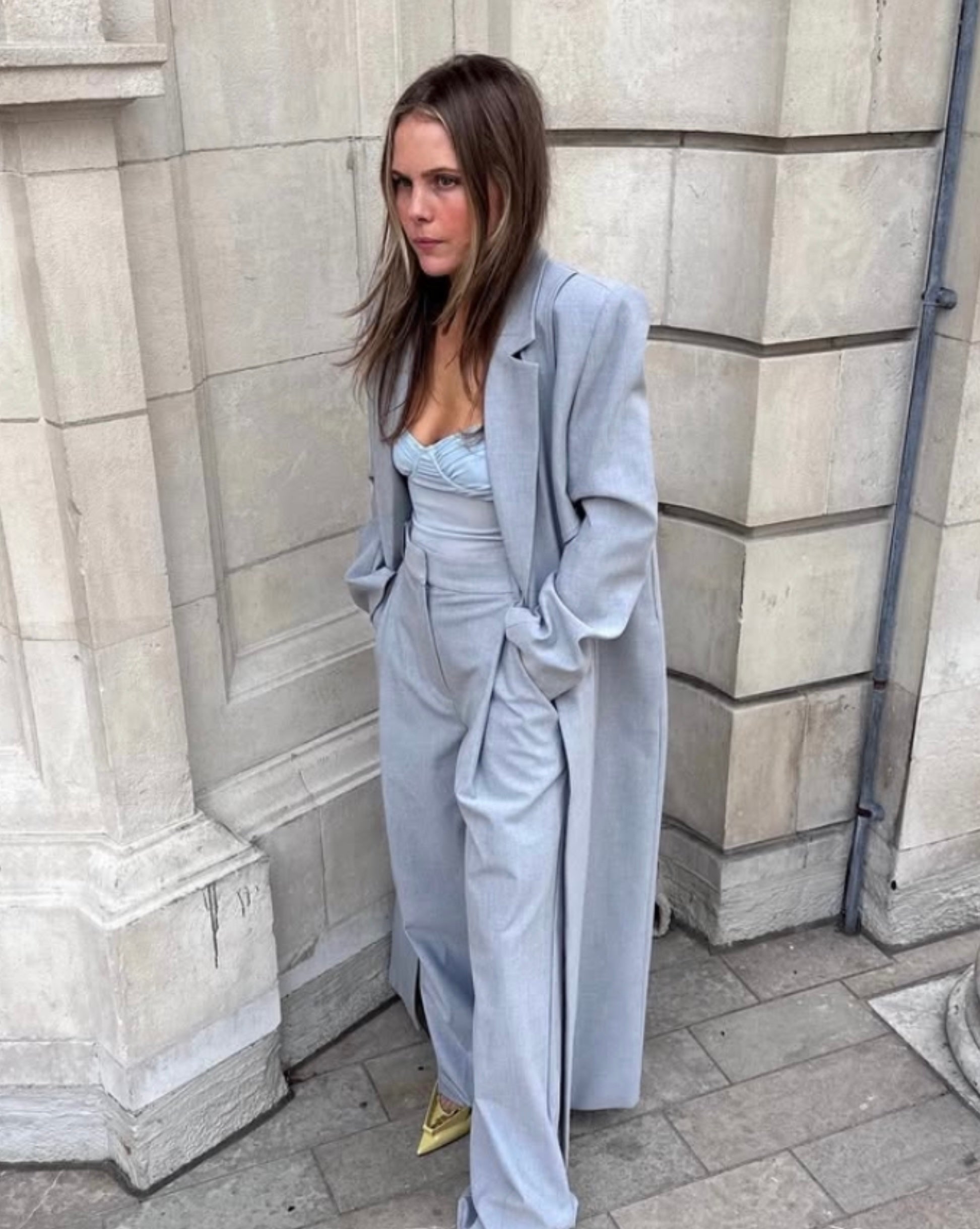 Camilla And Marc Grey Flat Panel Coat With Cut Out Back Detail UK 6