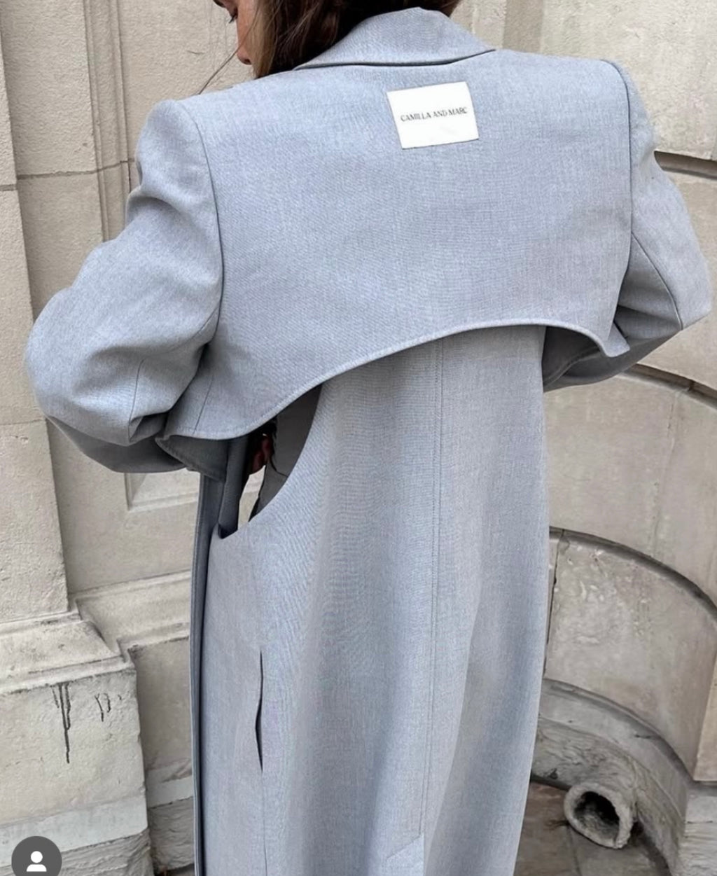 Camilla And Marc Grey Flat Panel Coat With Cut Out Back Detail UK 6