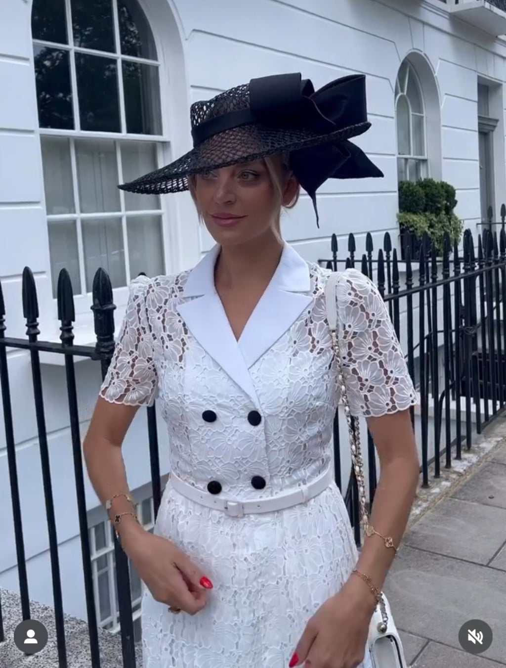 Self-Portrait White Floral Lace Double Breasted Dress UK 8