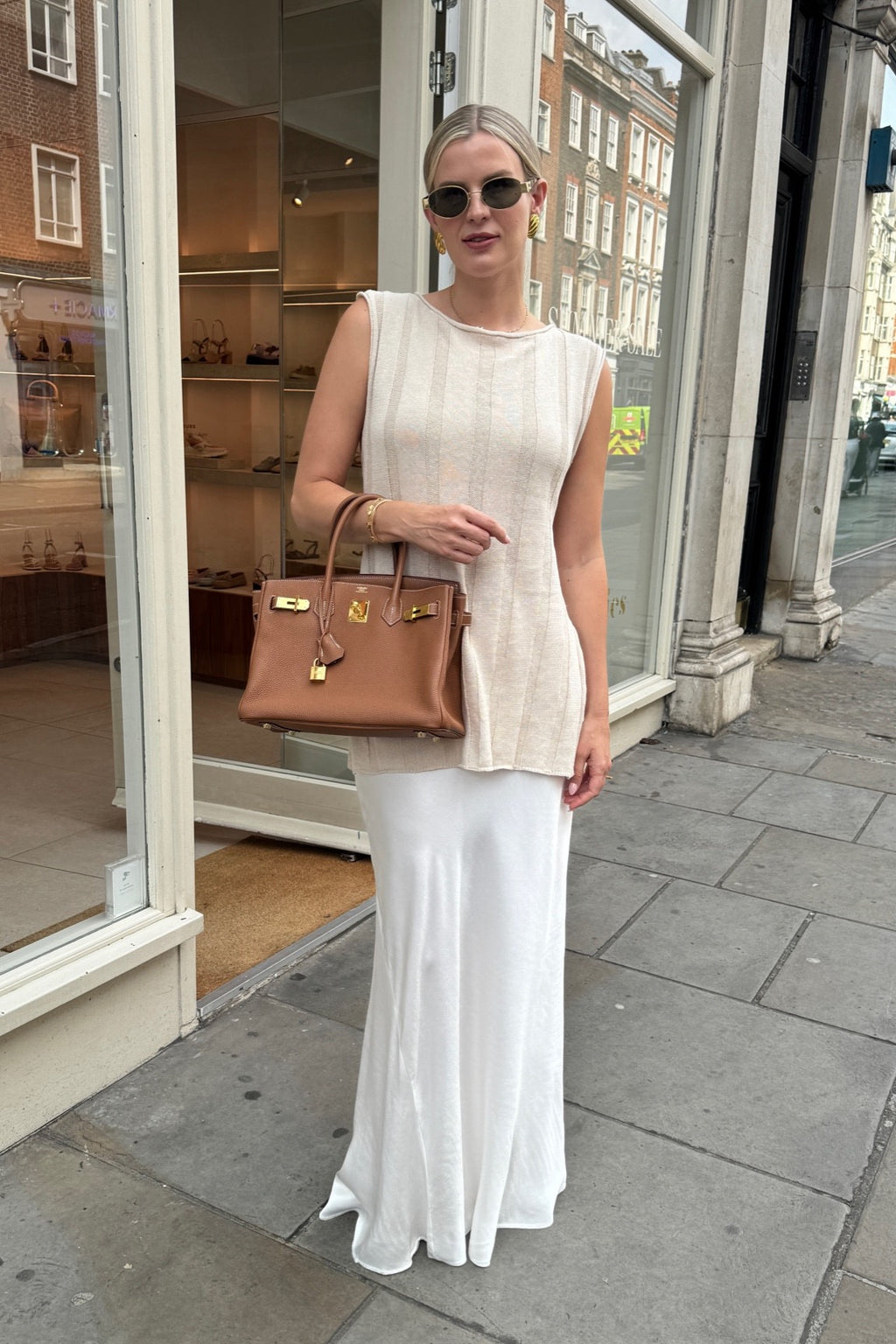 DISSH Beige Cotton & Linen Blend Sleeveless Top UK M