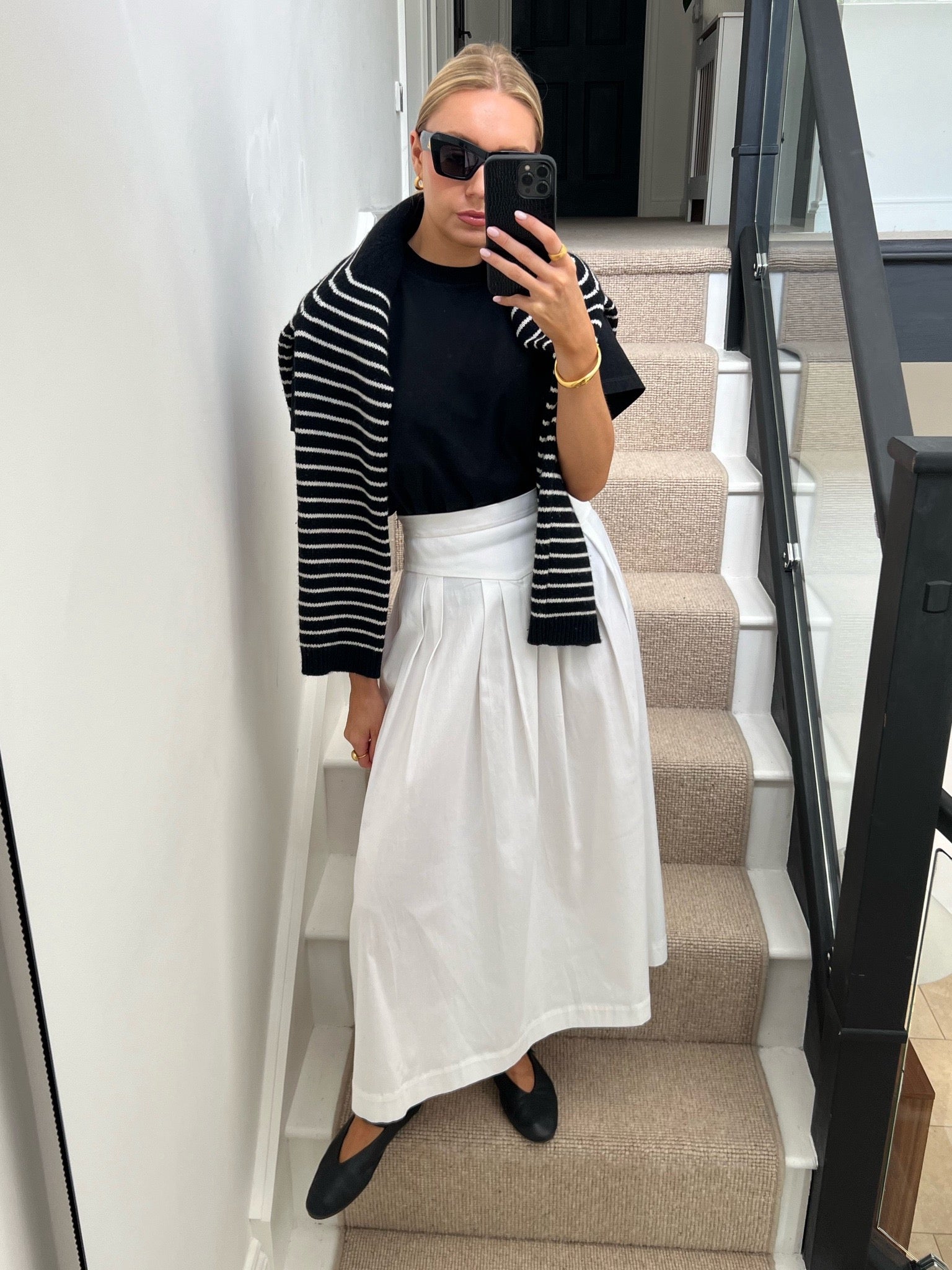 Vita Grace White Midi Skirt UK S