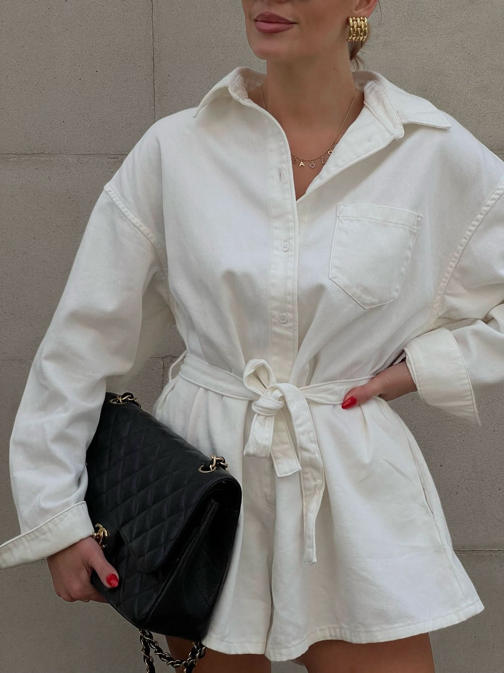 FRANKIE SHOP White Heavy Cotton playsuit UK XS