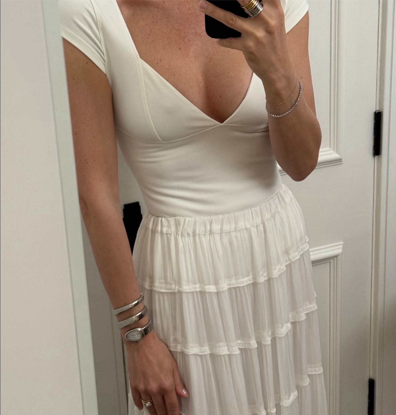 Free People Cream Duo Corset Cami UK S