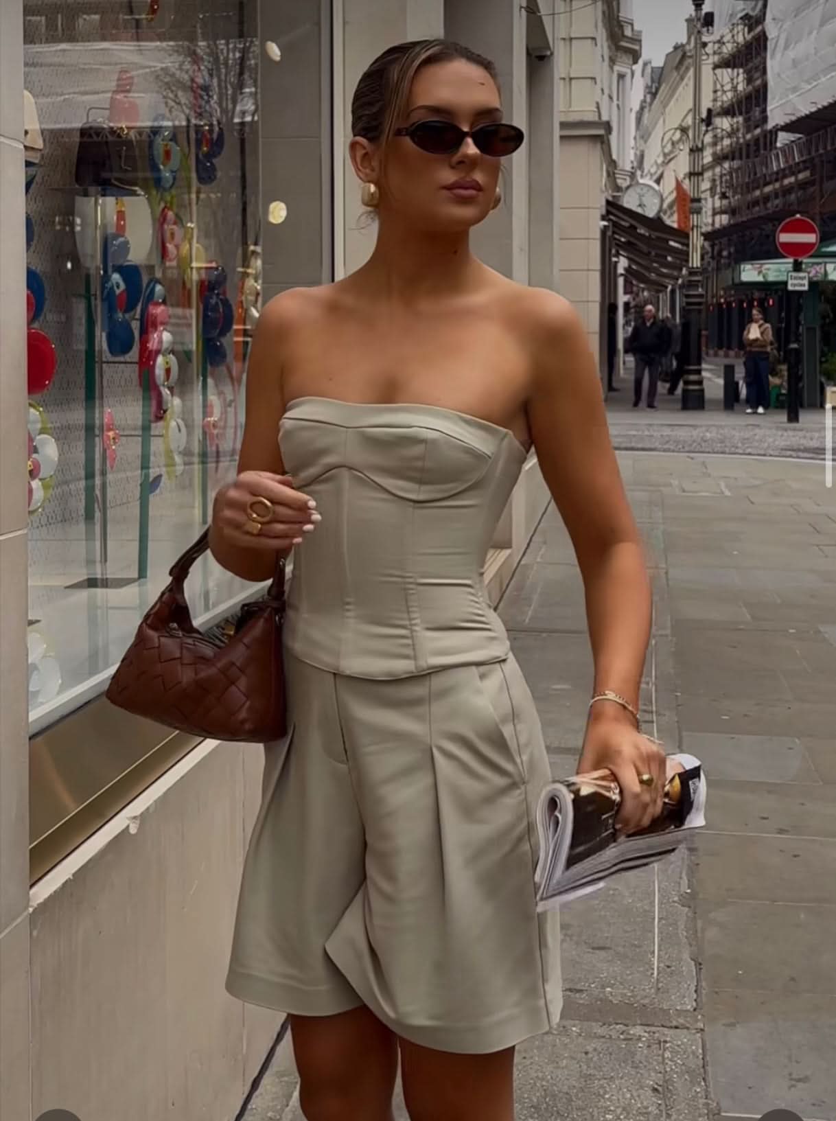 lounge Green Bandeau Corset Top UK 8