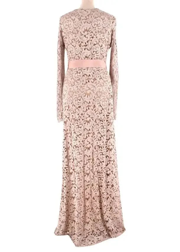 Alexander Terekhov Nude Lace Long Sleeve Gown UK 10