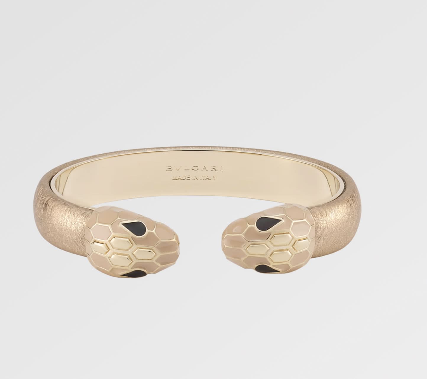 BVLGARI Metallic Serpenti Forever Leather / Gold plated enamel Bracelet