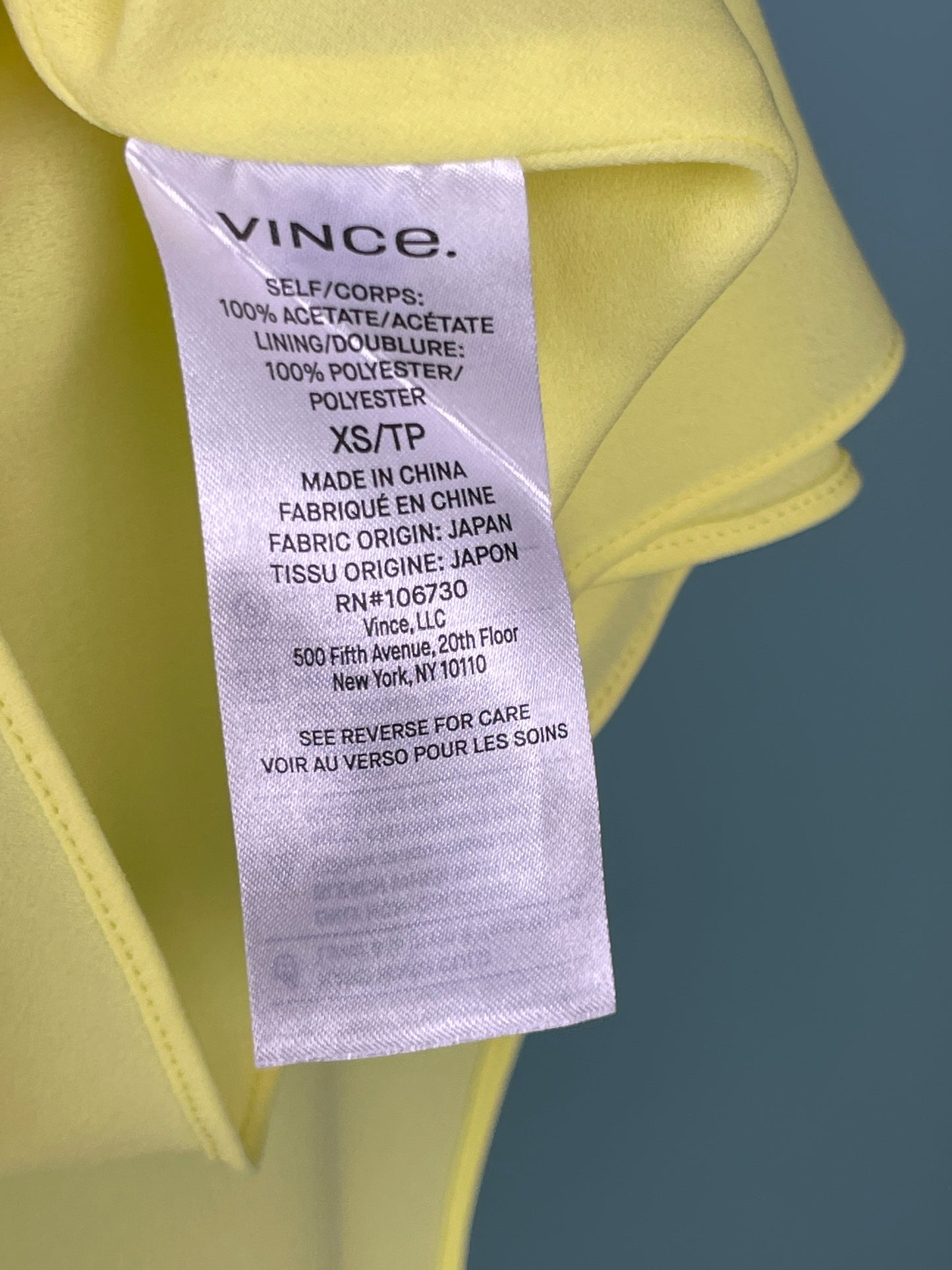 Vince Yellow Satin Midi Skirt UK XS