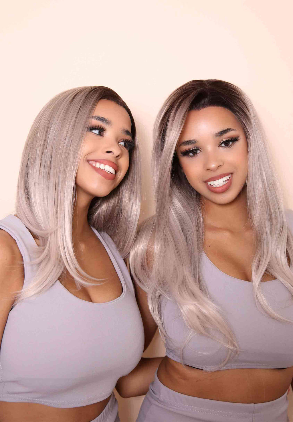 WIGS X RELIKED Blond Smoke 16" Luxury synthetic Lace Front Wig One Size