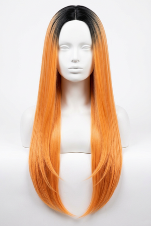 WIG  Electric Peach Long Wig 24"Long