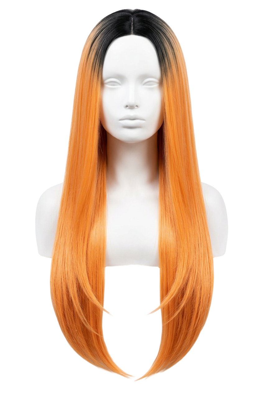 WIG  Electric Peach Long Wig 24"Long