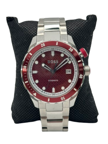 BOSS Bossmatic Hybrid Automatic Red Dial & Stainless Steel Watch