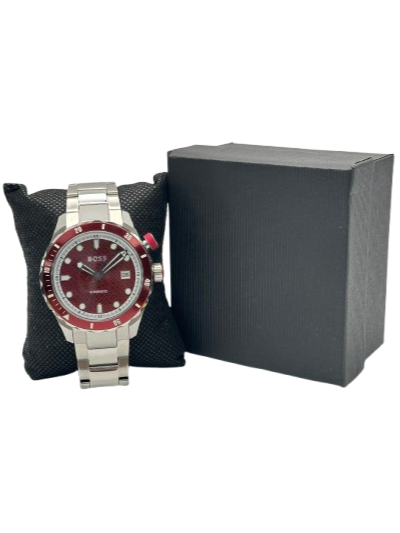 BOSS Bossmatic Hybrid Automatic Red Dial & Stainless Steel Watch