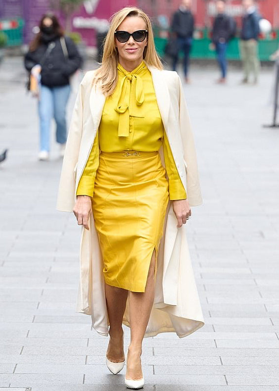 ZARA Yellow Tie Neck Blouse UK XS