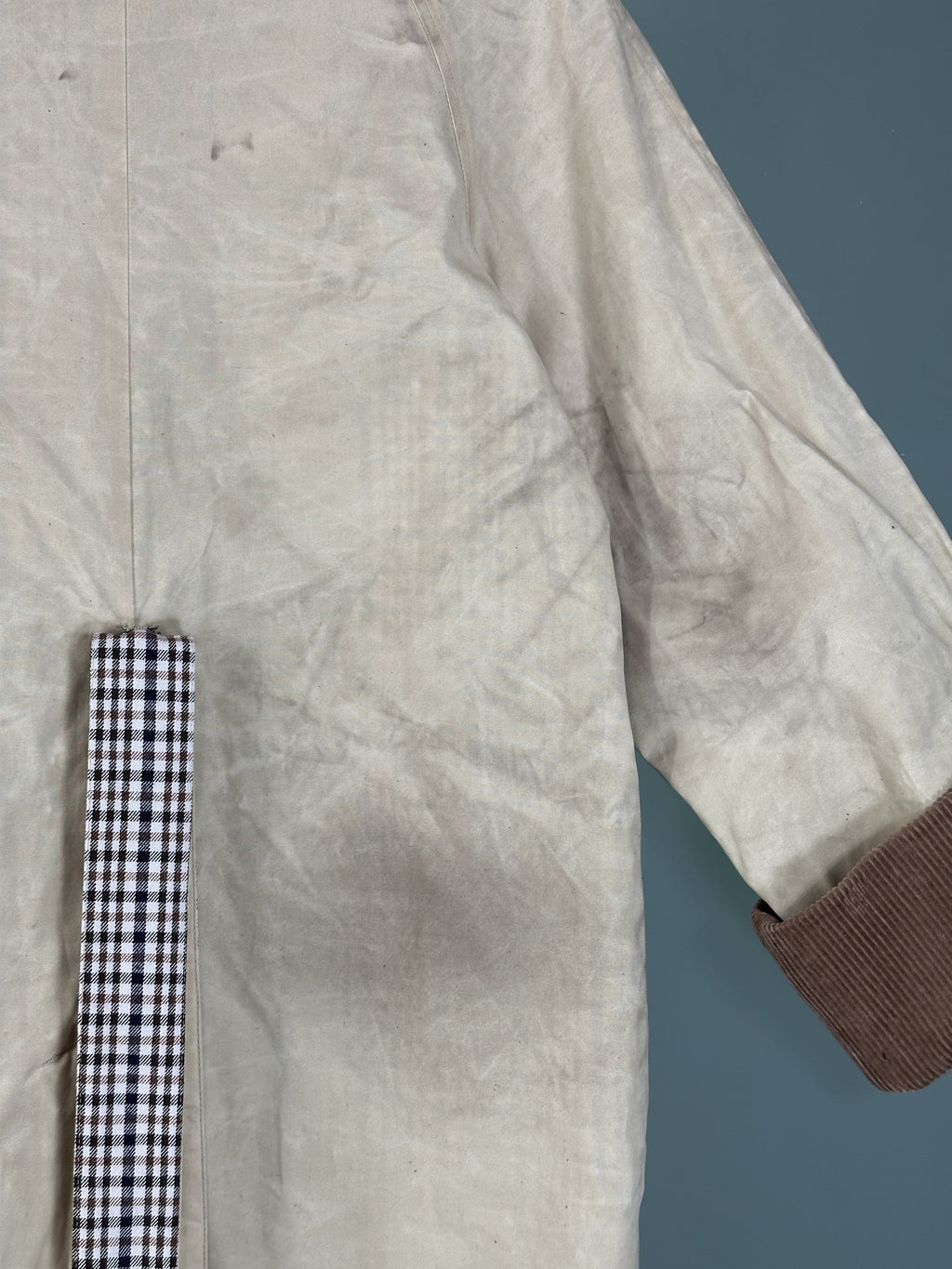 Aligne Beige Barnaby Reversible Check Trench Coat UK S