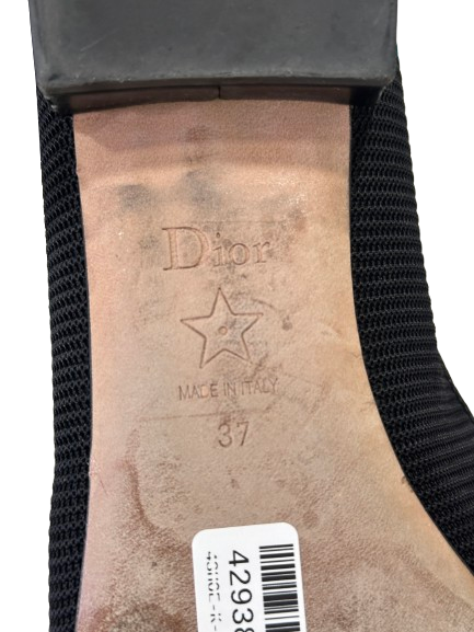 Christian Dior Black Technical Fabric Slip On Loafers UK 4 EU 37 👠