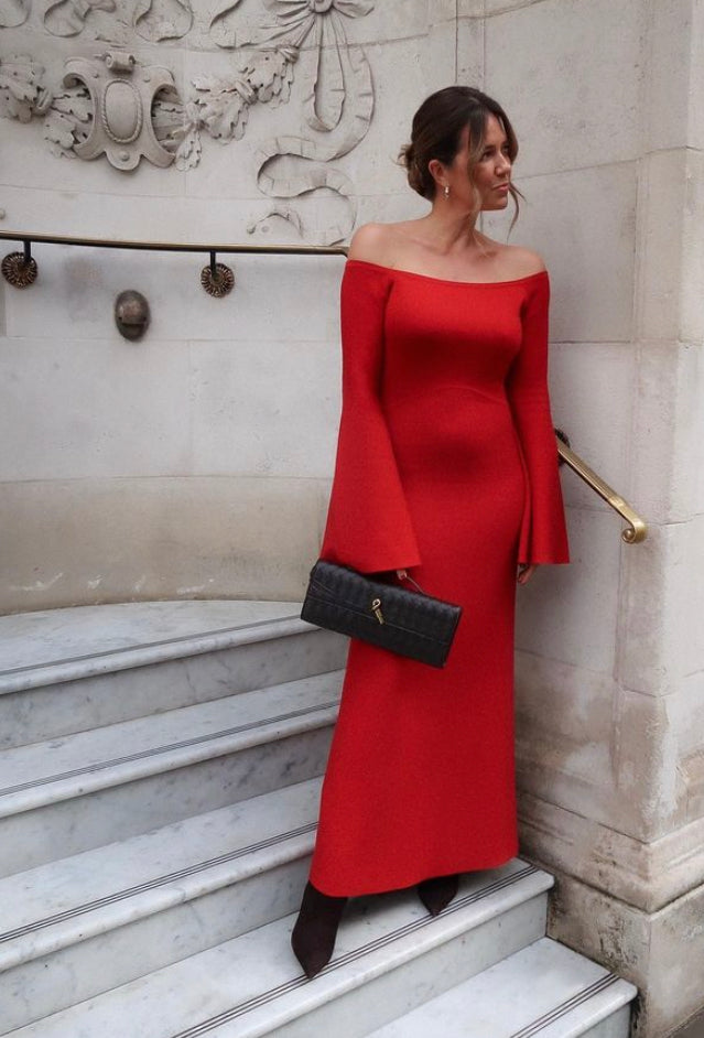 Gabriela Hearst Red Shar Dress In Cashmere Wool UK M