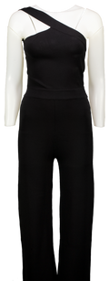 GAUGE81 Black – Asymmetric Bandage Knit Jumpsuit UK M