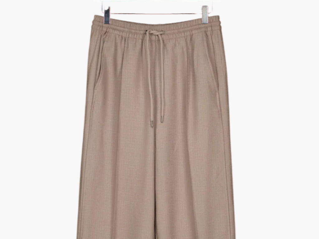 REISS Sunnie Drawstring Wide Leg Trousers In Mink Brown - Long Length UK 6