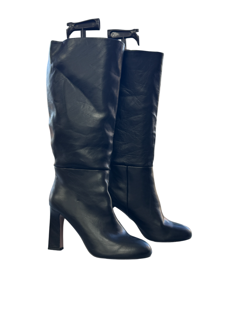 ASOS Carly Block Heel Pull On Knee Boots In Black UK 8 EU 41 👠