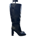 ASOS Carly Block Heel Pull On Knee Boots In Black UK 8 EU 41 👠