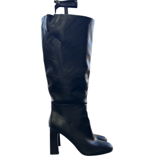 ASOS Carly Block Heel Pull On Knee Boots In Black UK 8 EU 41
