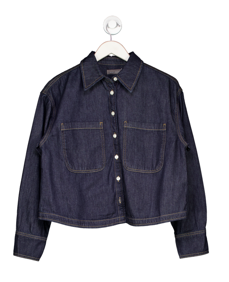 Mint Velvet Blue Dark Indigo Denim Shirt UK M