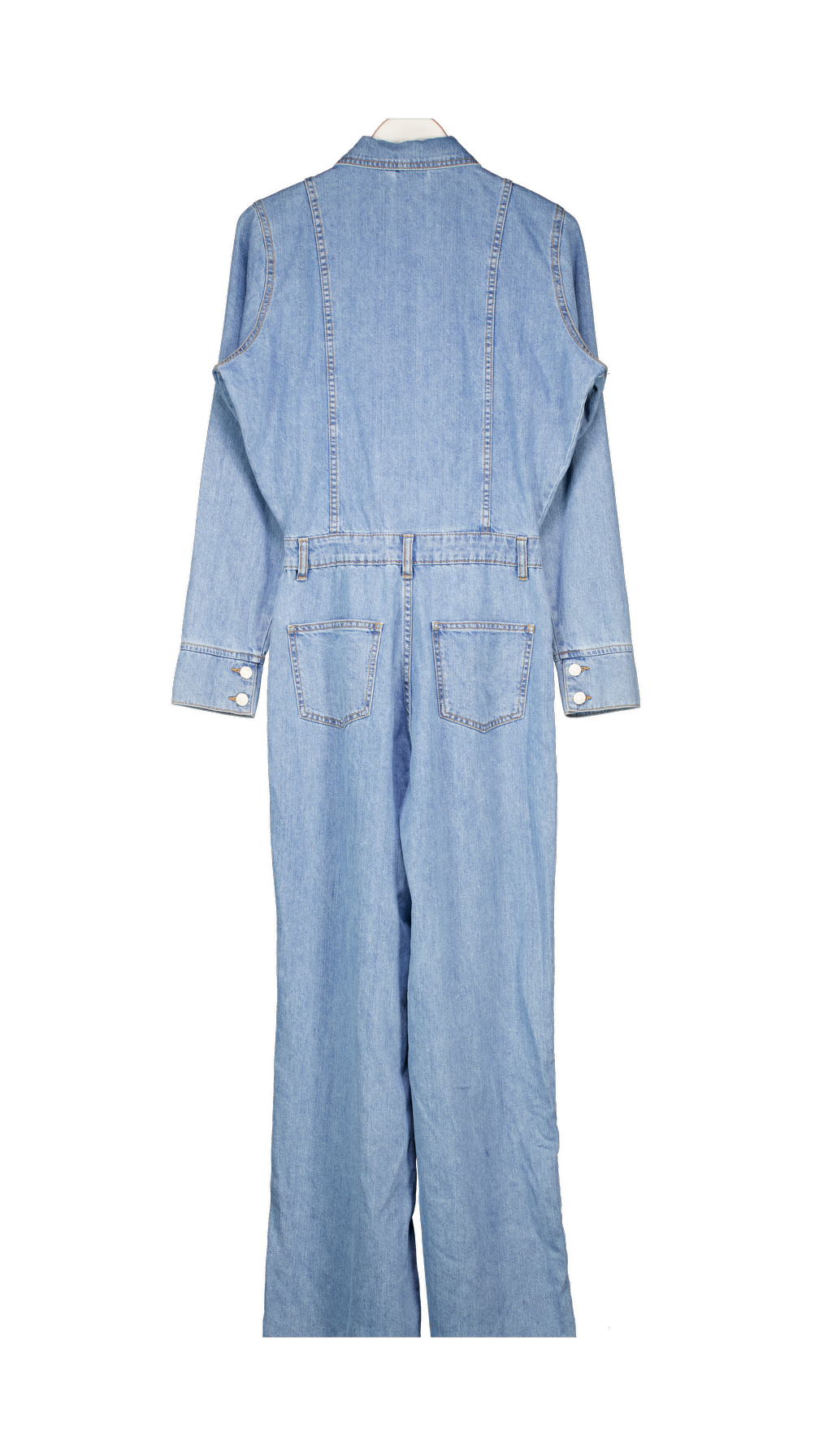 NA-KD Blue Denim Belted Jumpsuit UK 6