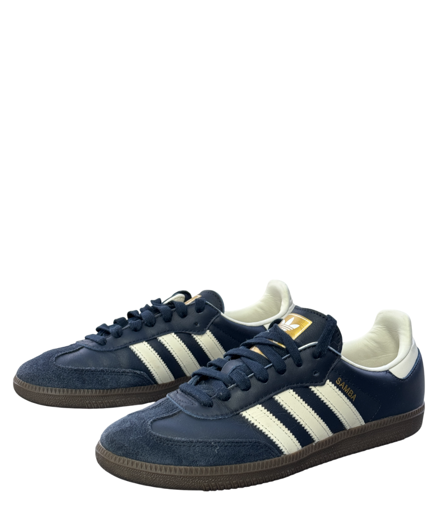 adidas Blue Originals Samba Trainers - Night Navy  Blue/ Cream White / Gum UK 7 EU 40 👠