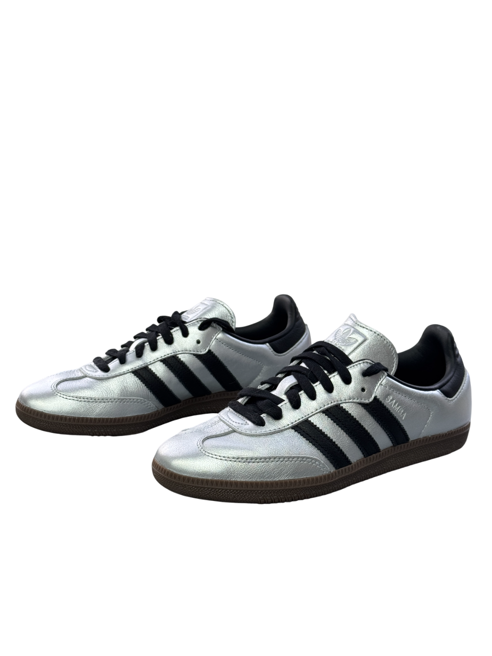 adidas Samba Og Silver /black Metallic Trainers UK 7 EU 40 👠