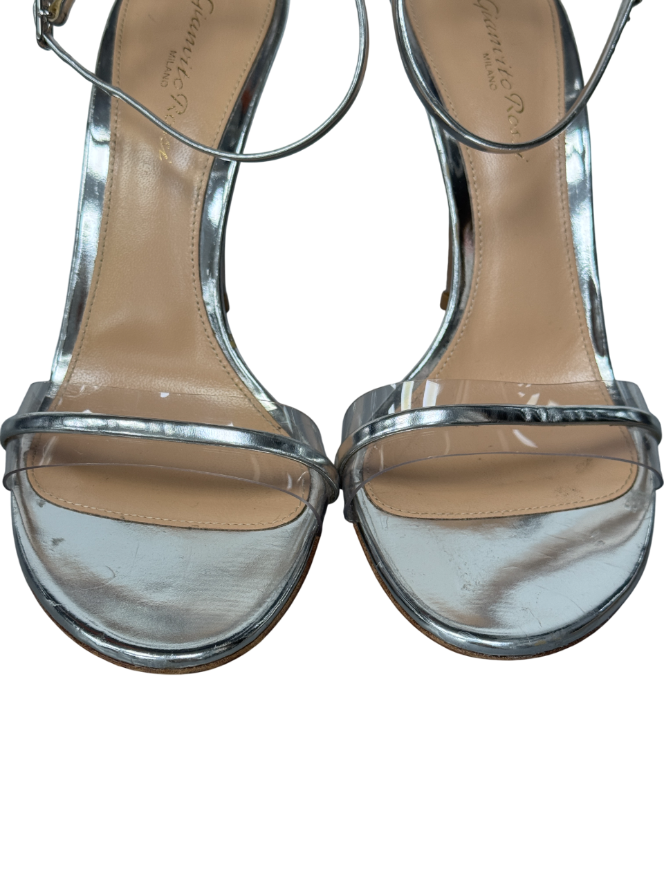 Gianvito Rossi Plexi Metallic Sandal In Silver UK 6 EU 39 👠