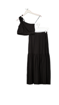 Seafolly 2-piece Black Tiered Cotton Jersey Maxi Skirt & top set UK XS