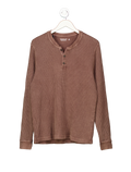 Abercrombie & Fitch Brown Brpwn Long Sleeve Waffle Top UK M