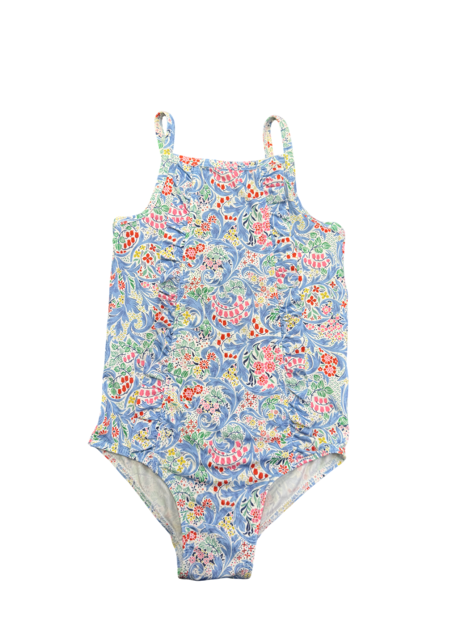 Trotters Swim Blue Floral Frill Detail Swimsuit 4-5 Years