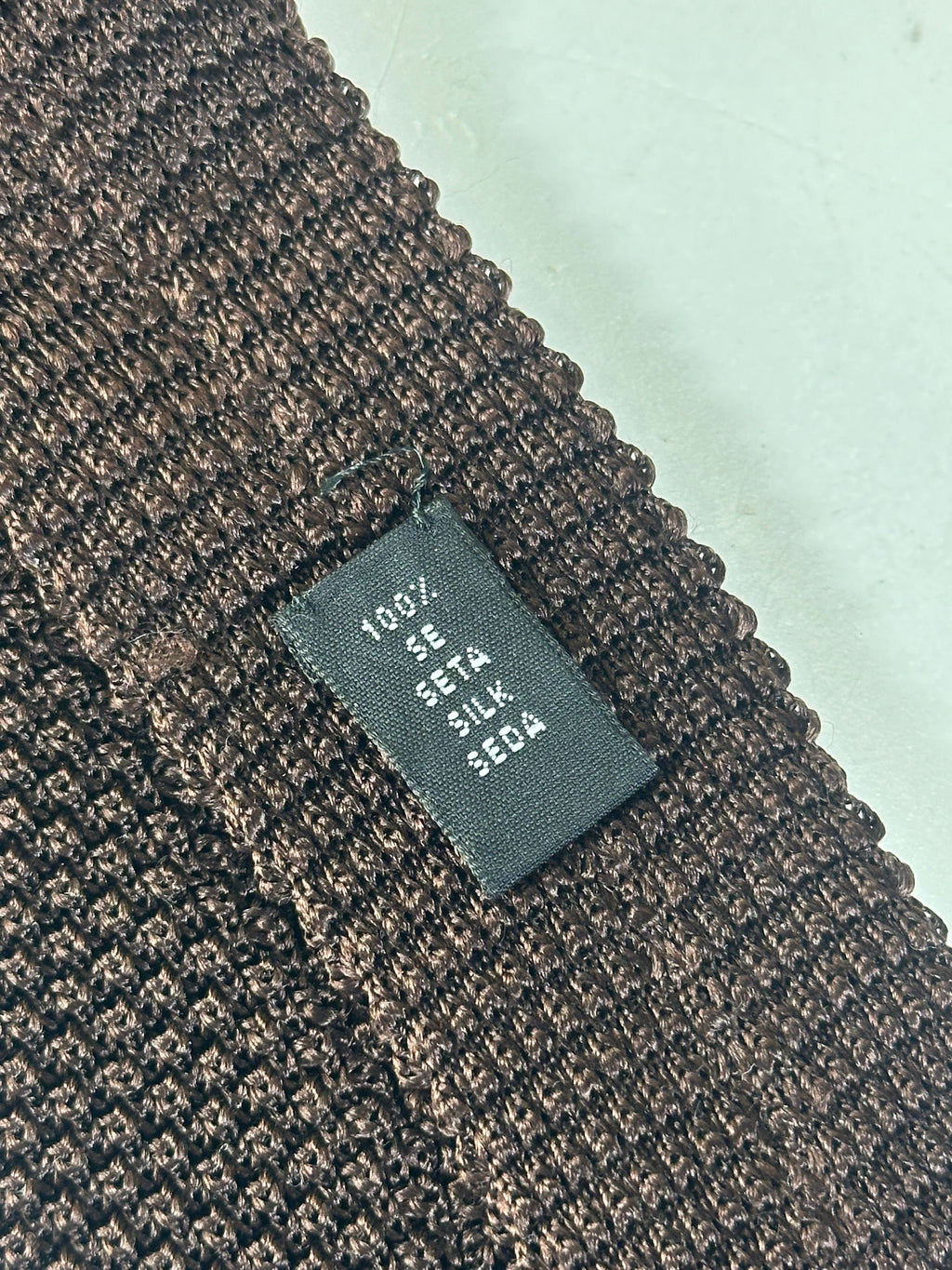 corneliani Brown Knit Silk Tie