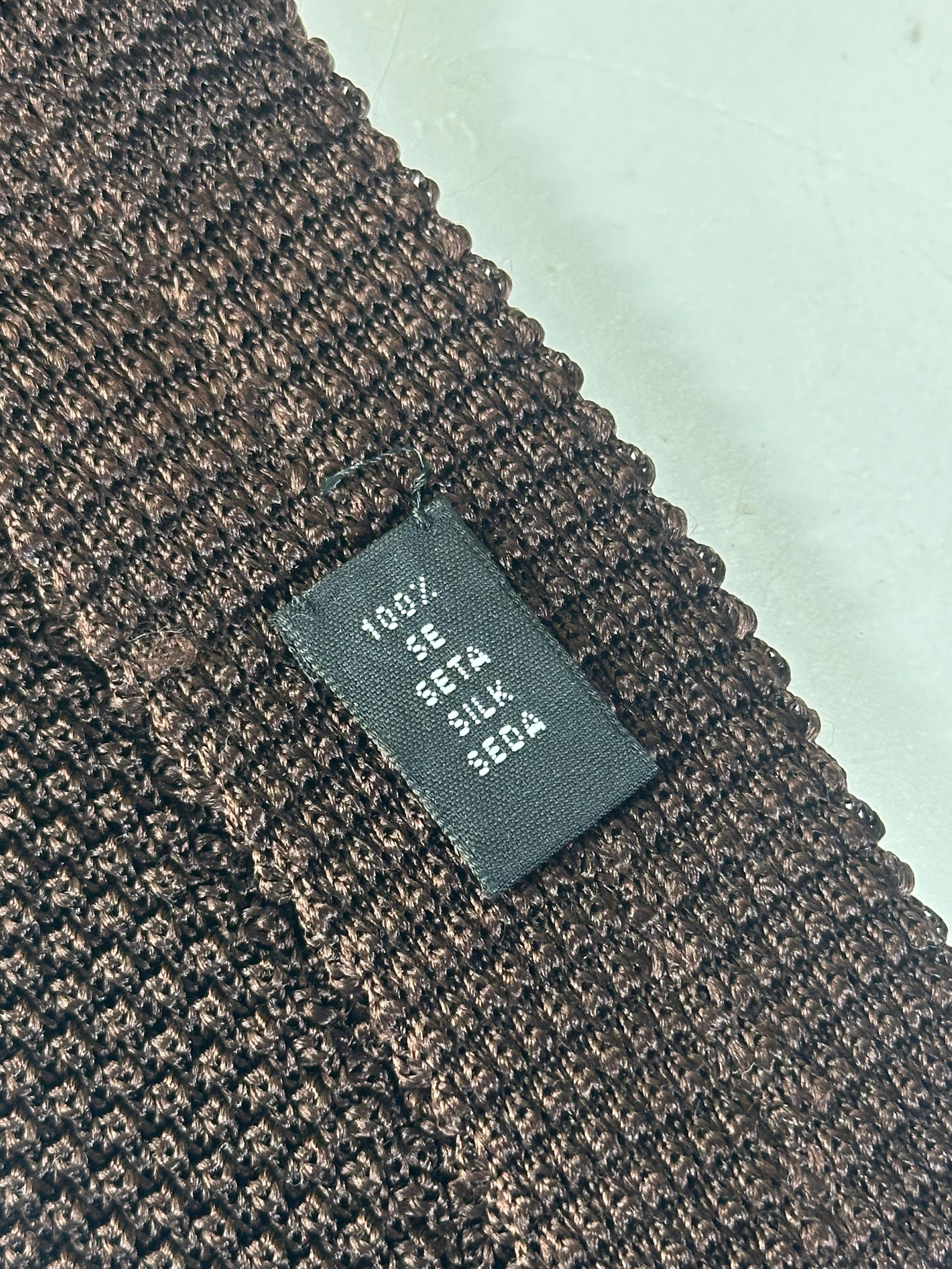 corneliani Brown Knit Silk Tie