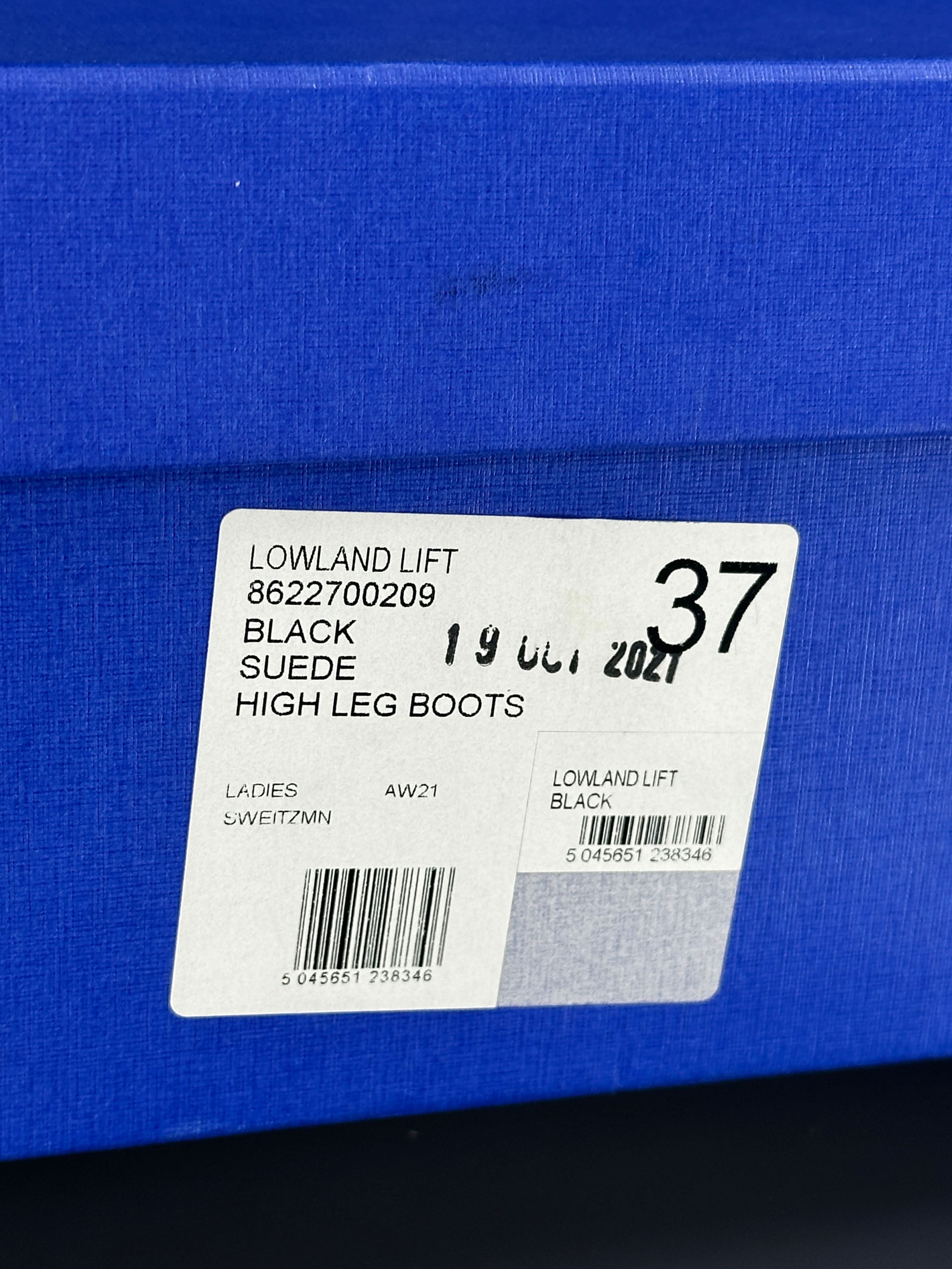 Stuart Weitzman Lowland Suede Over The Knee Boots, Black UK 4 EU 37 👠