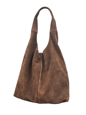 NEXT Chocolate Brown Real Suede Slouchy Shoulder Bag