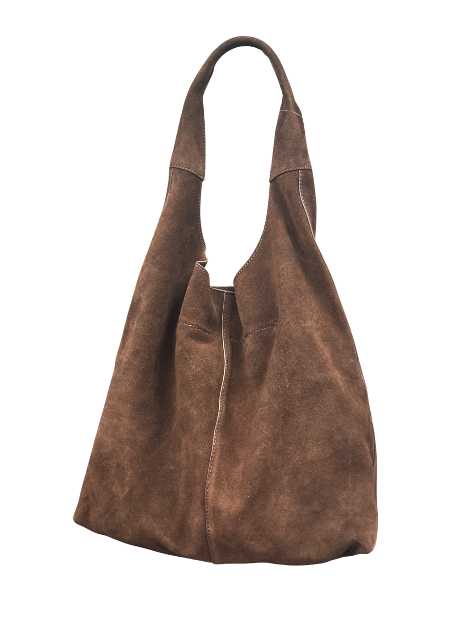 NEXT Chocolate Brown Real Suede Slouchy Shoulder Bag