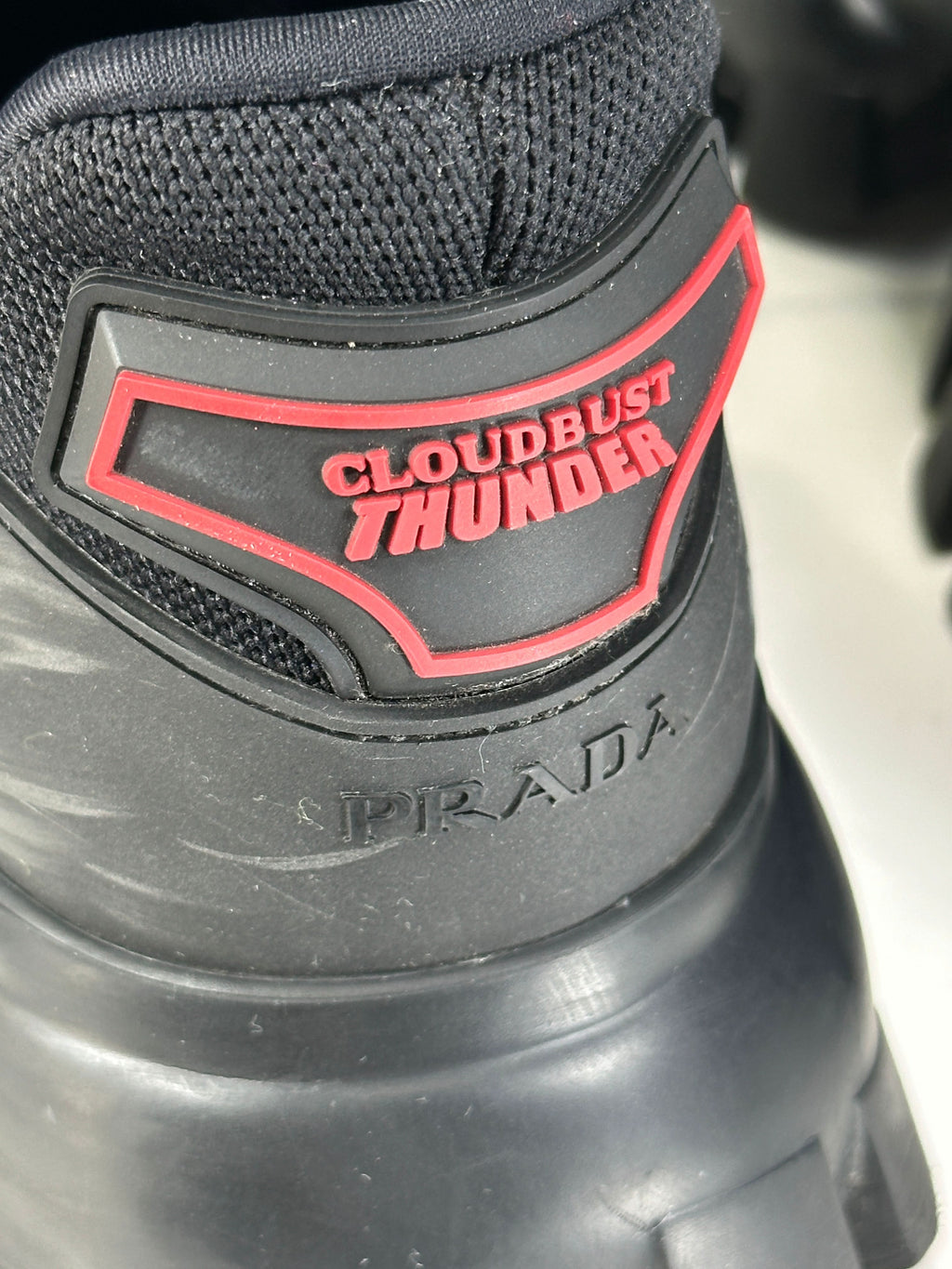 Prada Black Cloudbust Thunder Knit Fabric Trainers UK 4.5 EU 37.5 👠