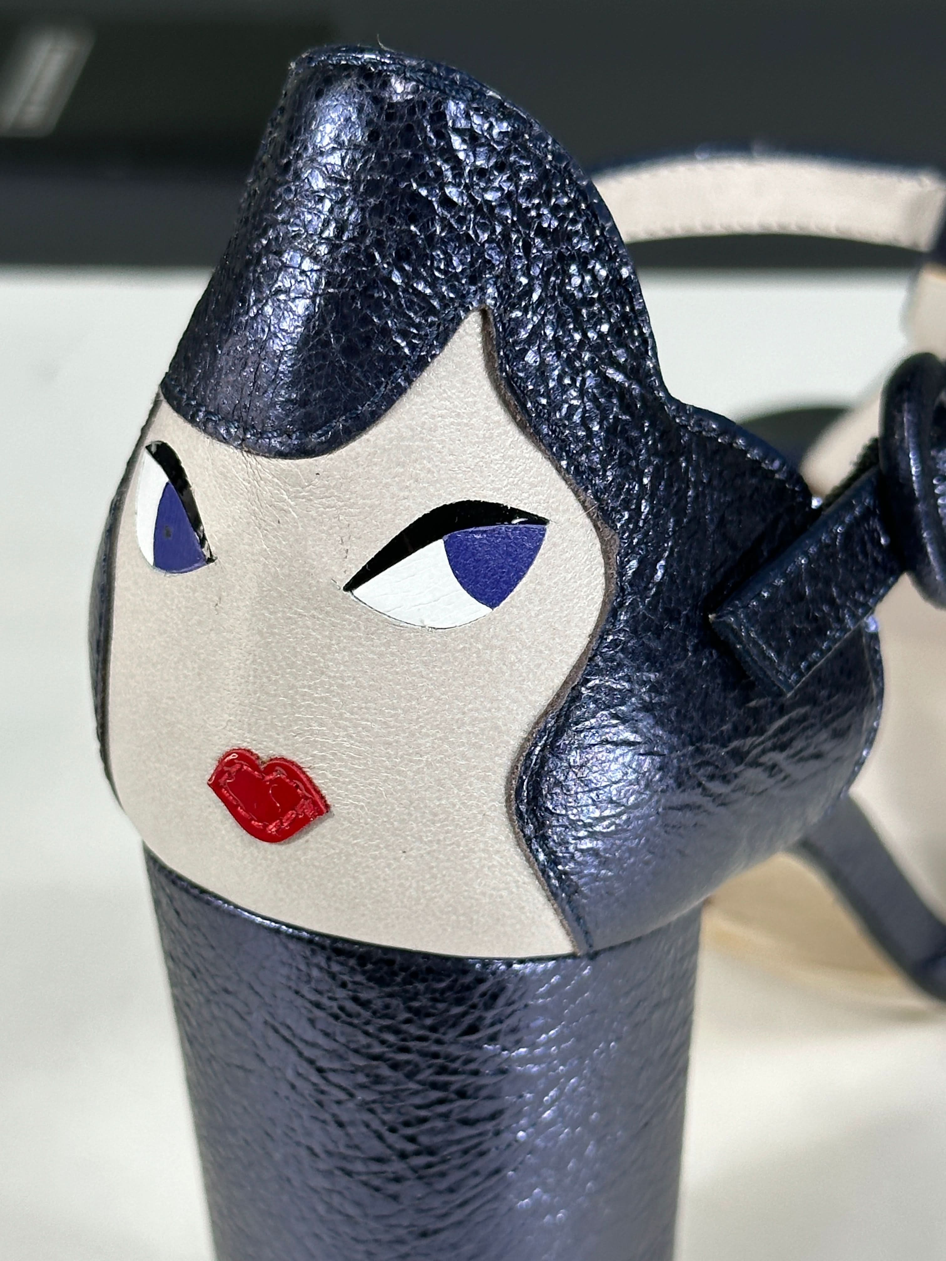 lulu guinness Midnight Blue Sparkle Heels UK 5 EU 38 👠