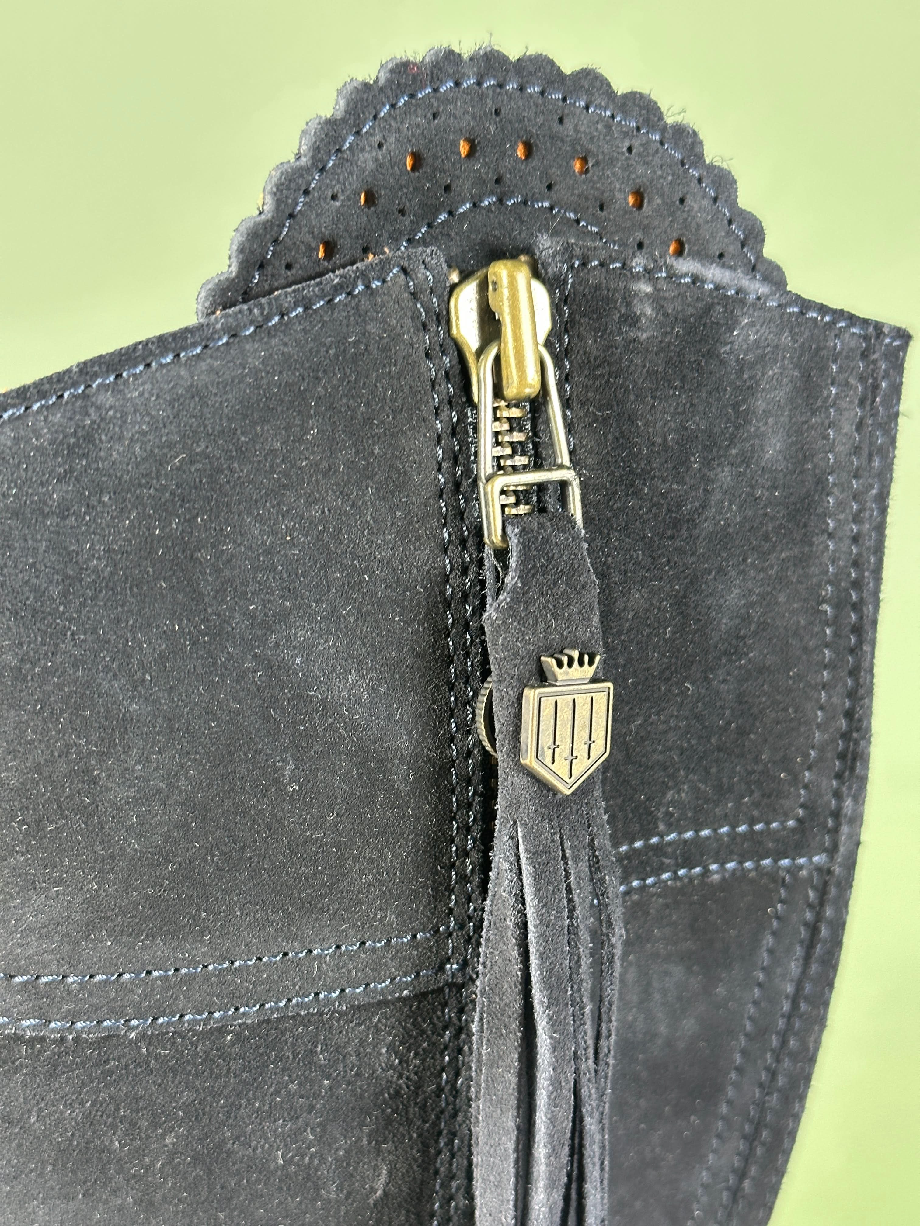 Fairfax & Favor Blue Regina Suede Boots UK 5 EU 38 👠