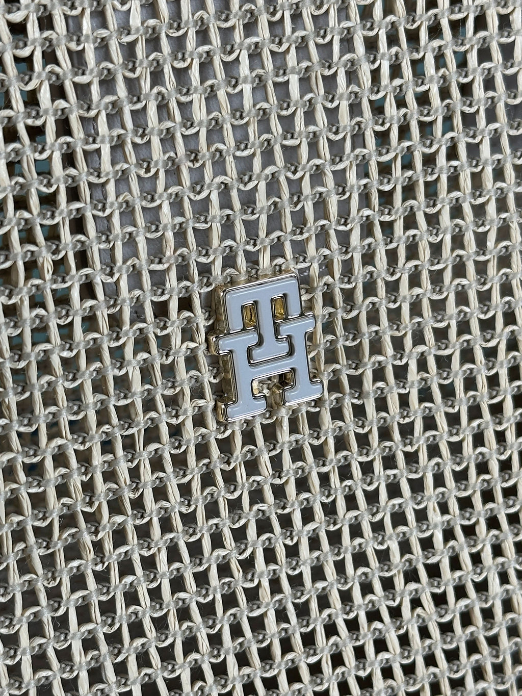 Tommy Hilfiger Cream City Summer Large Woven Tote / Beach Bag