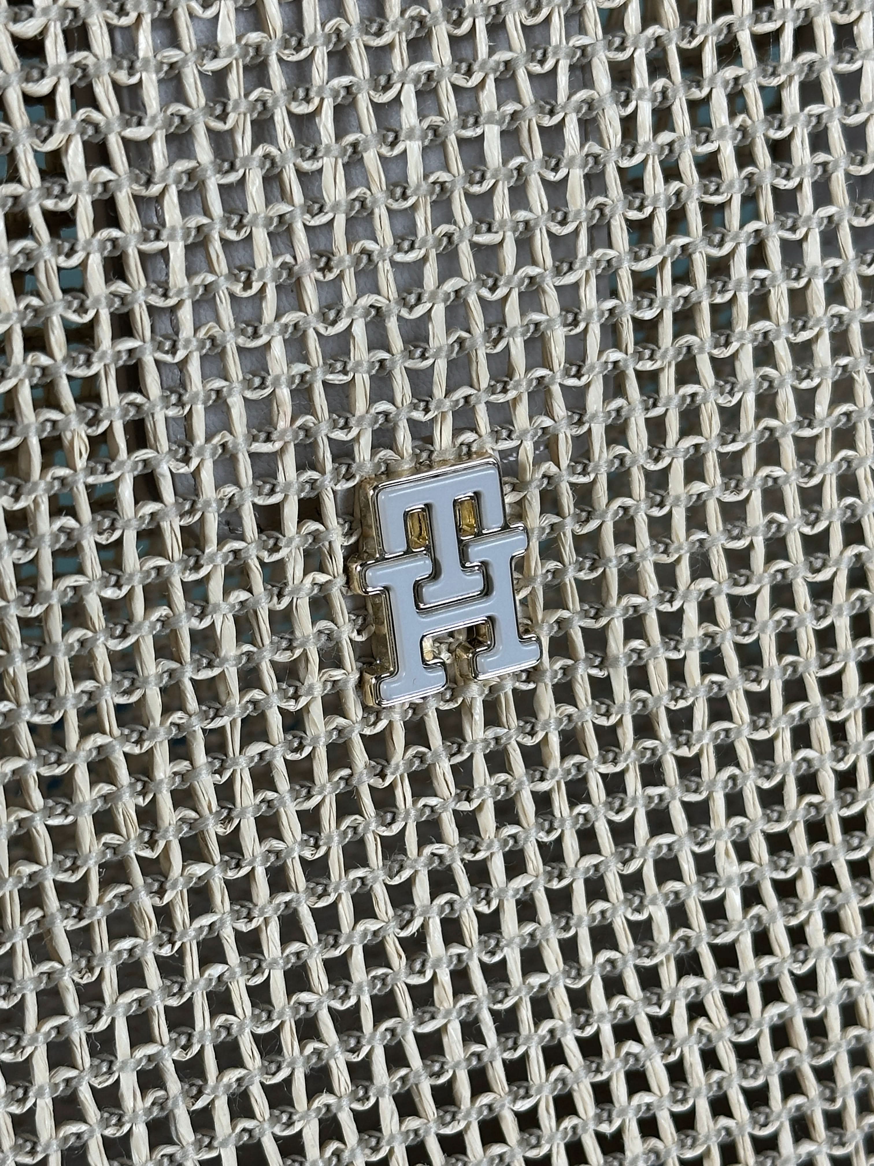 Tommy Hilfiger Cream City Summer Large Woven Tote / Beach Bag