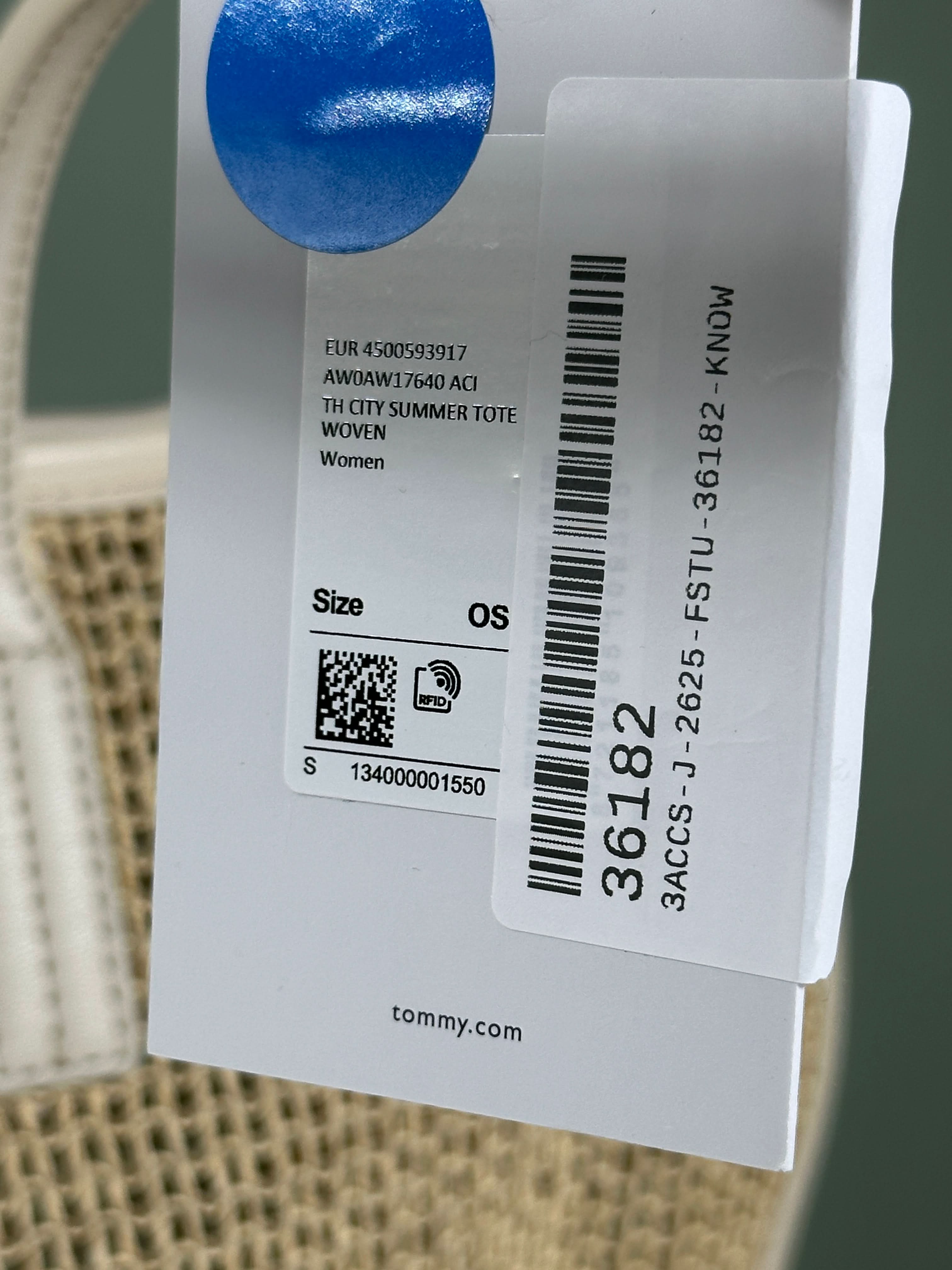 Tommy Hilfiger Cream City Summer Large Woven Tote / Beach Bag