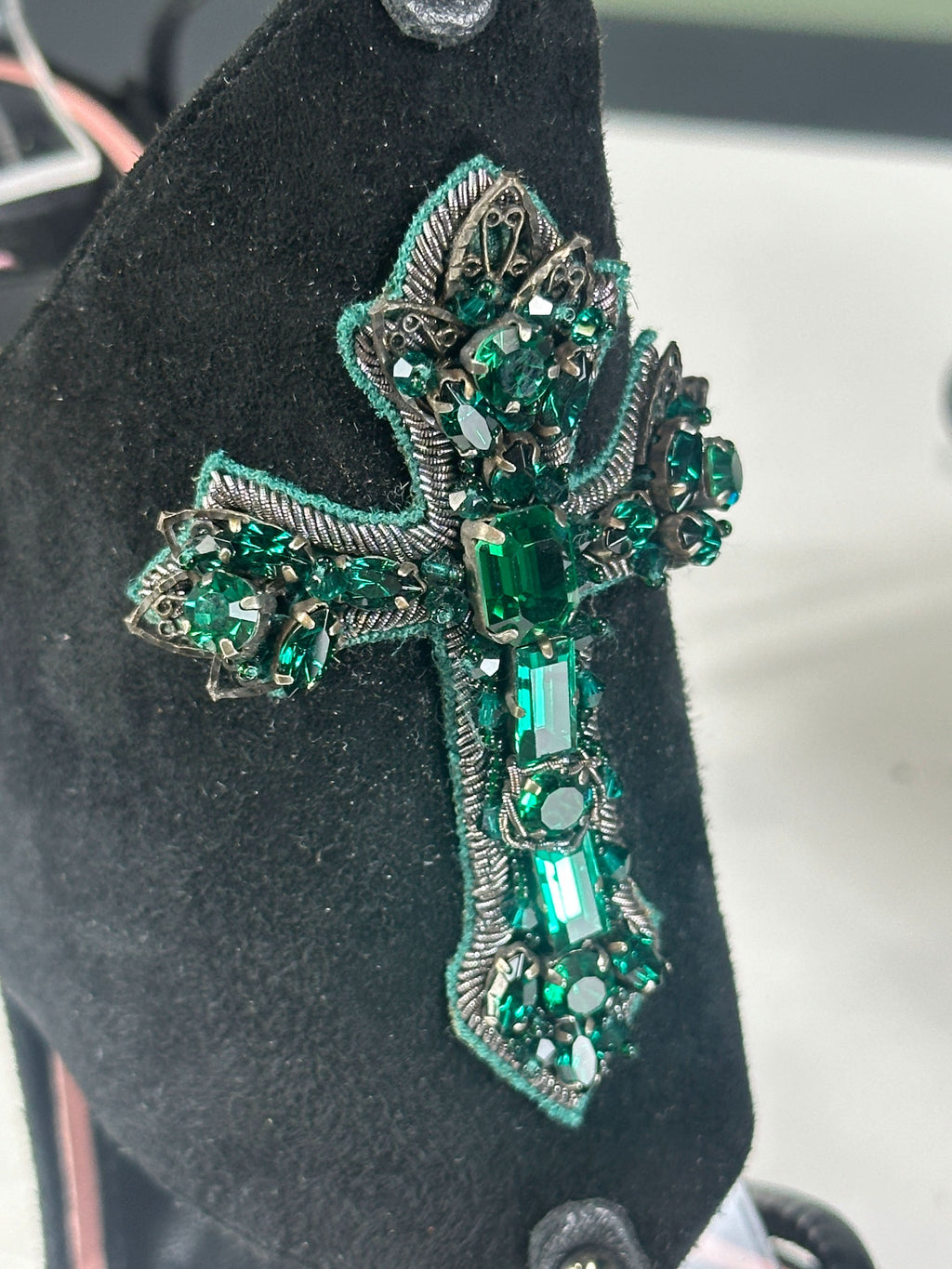 JF London Black Lace Wrap Round Toe Cross Detail Heels UK 6 EU 39 👠