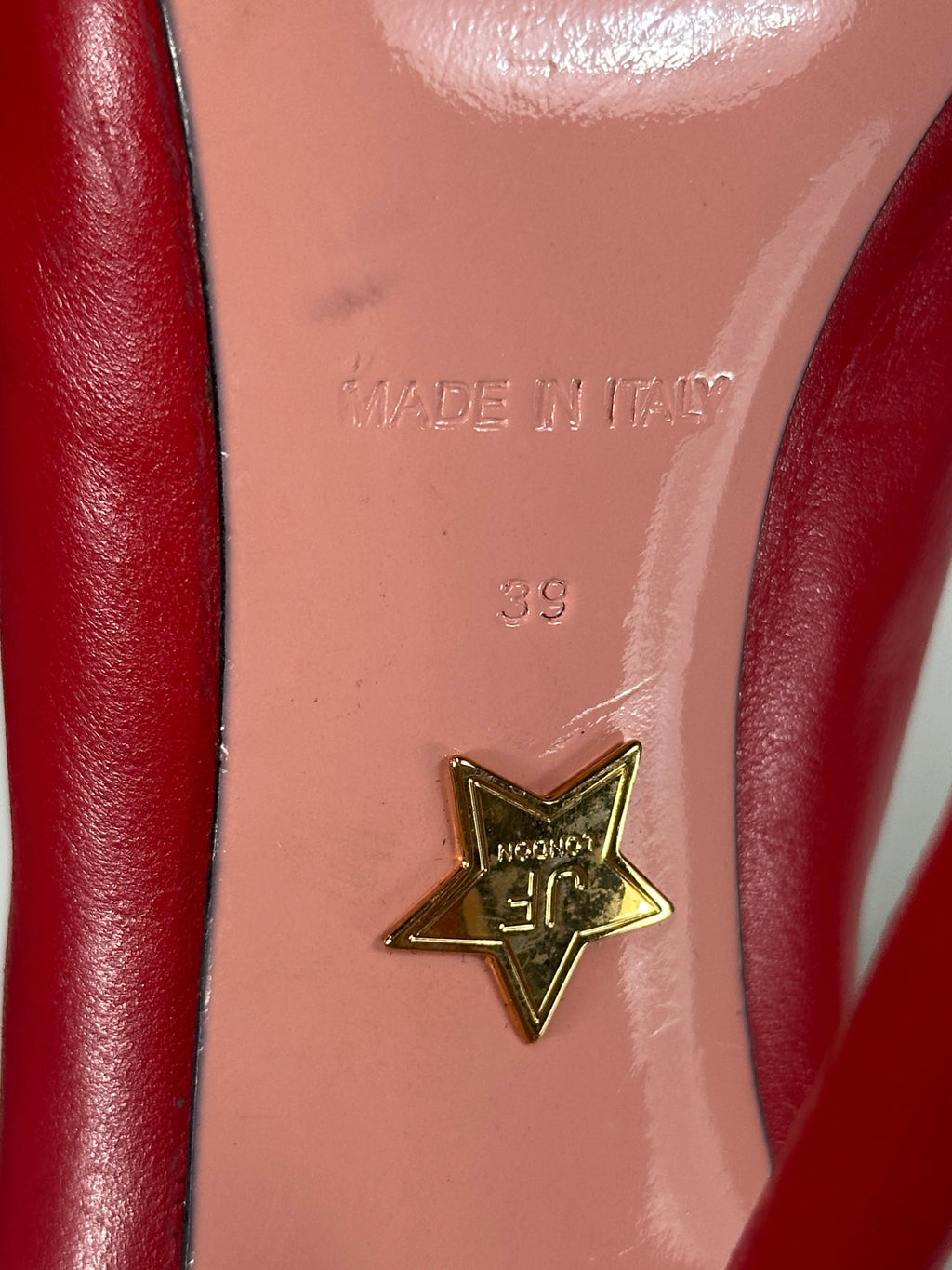 JF London Red Zip Detail Pointed Ankle Boots UK 6 EU 39 👠