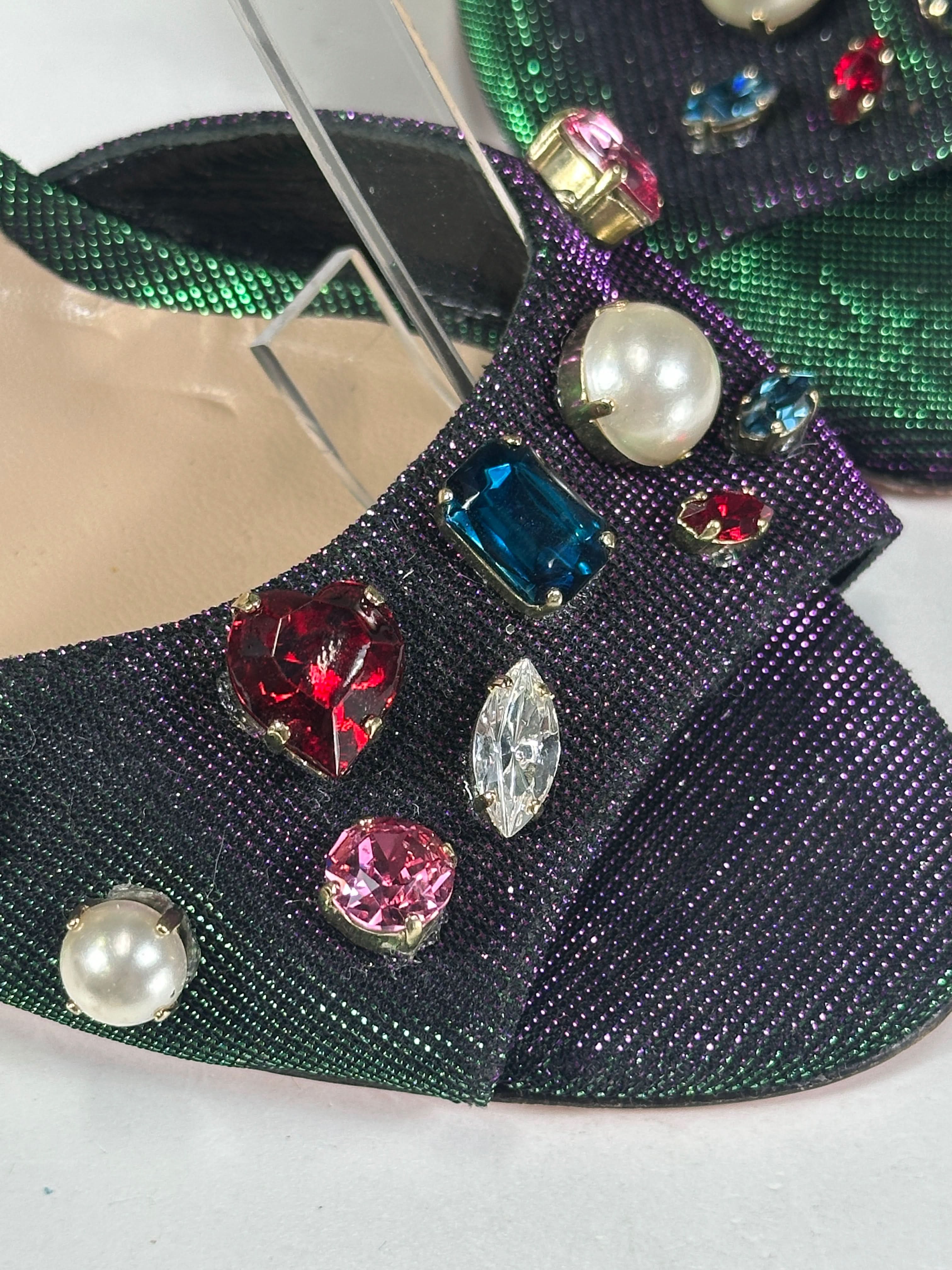 JF London Purple Crystal Detail Shimmer Ankle-strap Heels UK 6 EU 39 👠