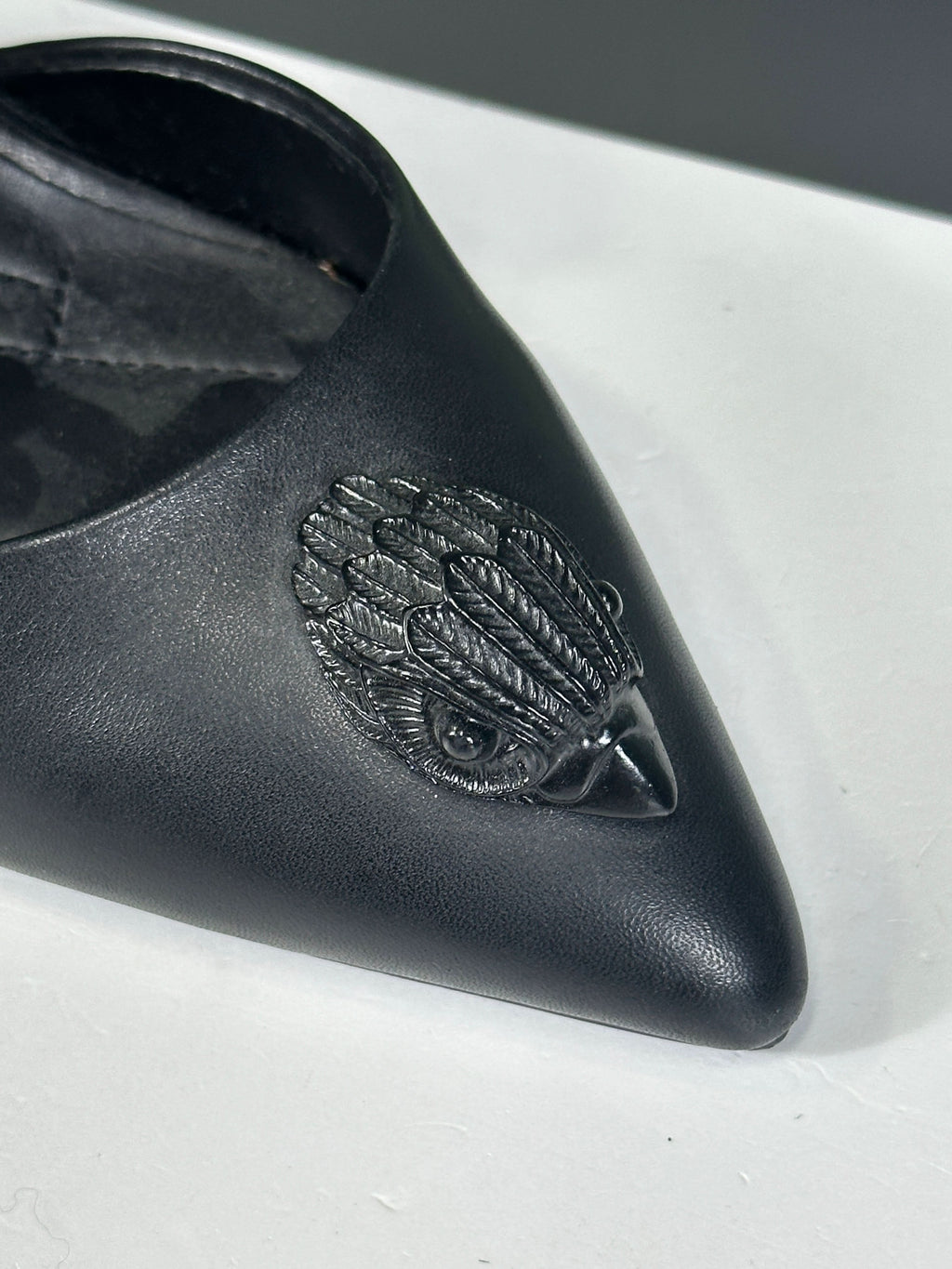 Kurt Geiger Black Bond Eagle Drench D'orsay Leather Courts UK 4 EU 37 👠