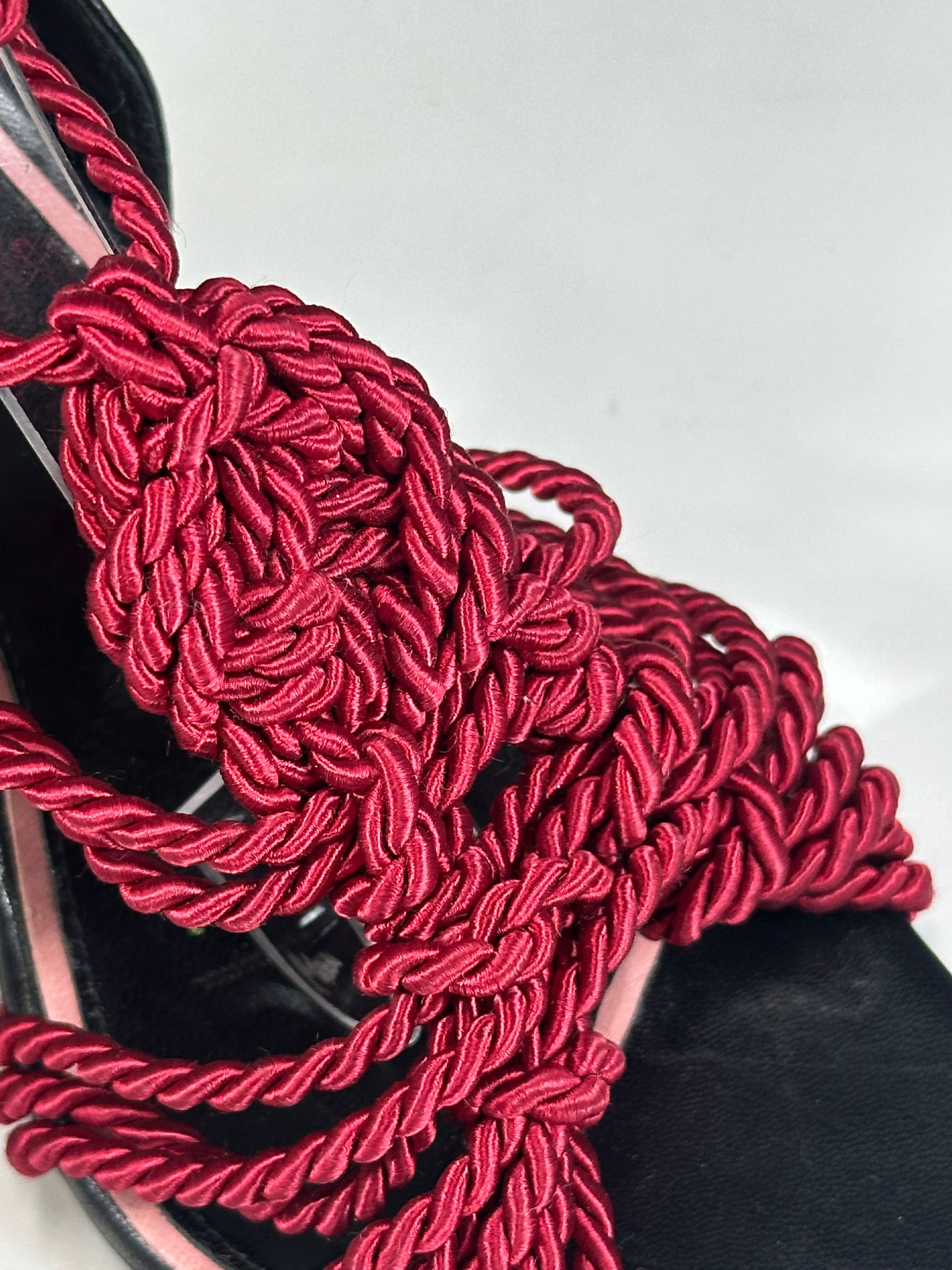 JF London Black Rope Lace Heels UK 6 EU 39 👠