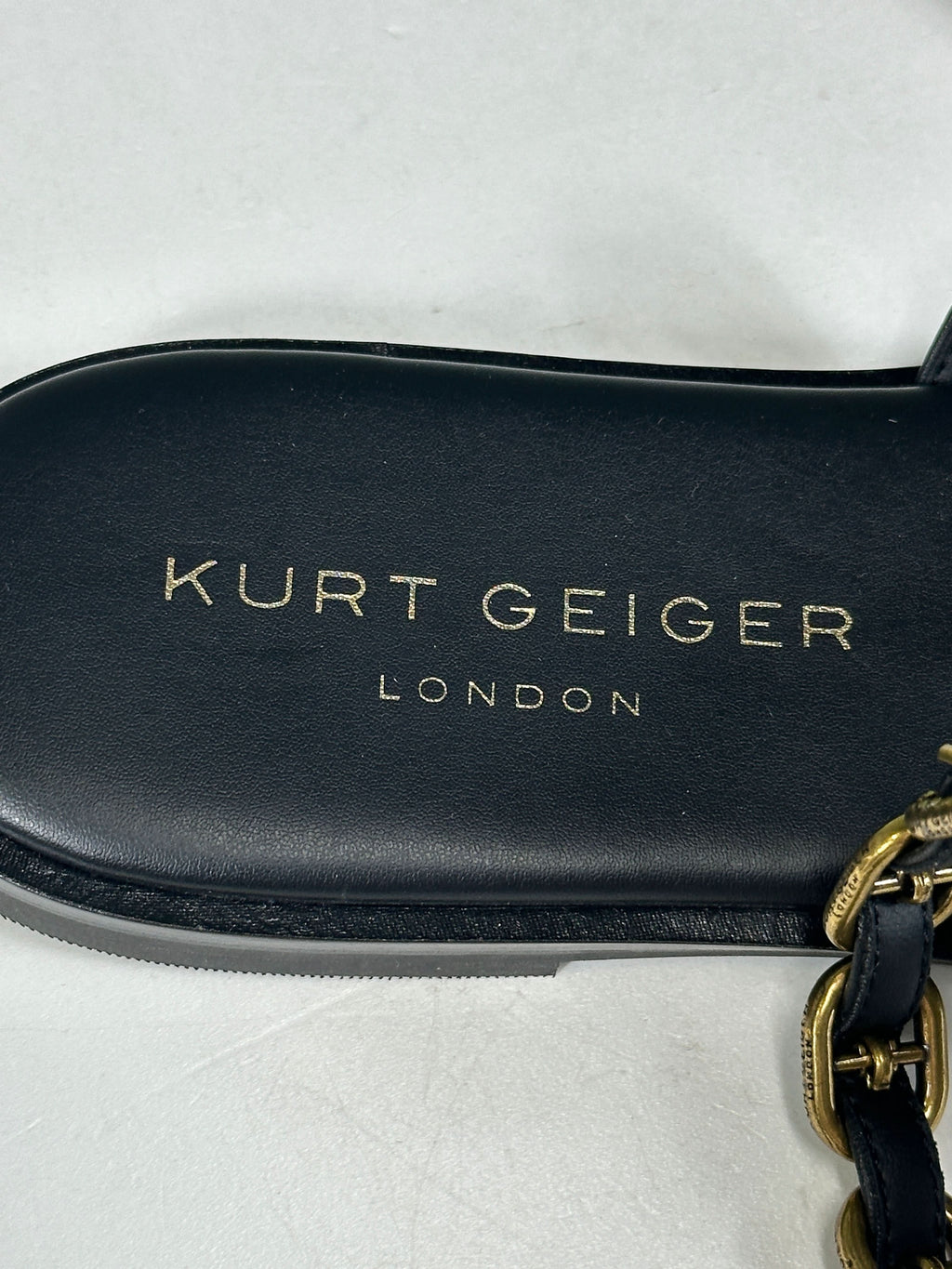 Kurt Geiger Black Regent Leather Sandals UK 6 EU 39 👠